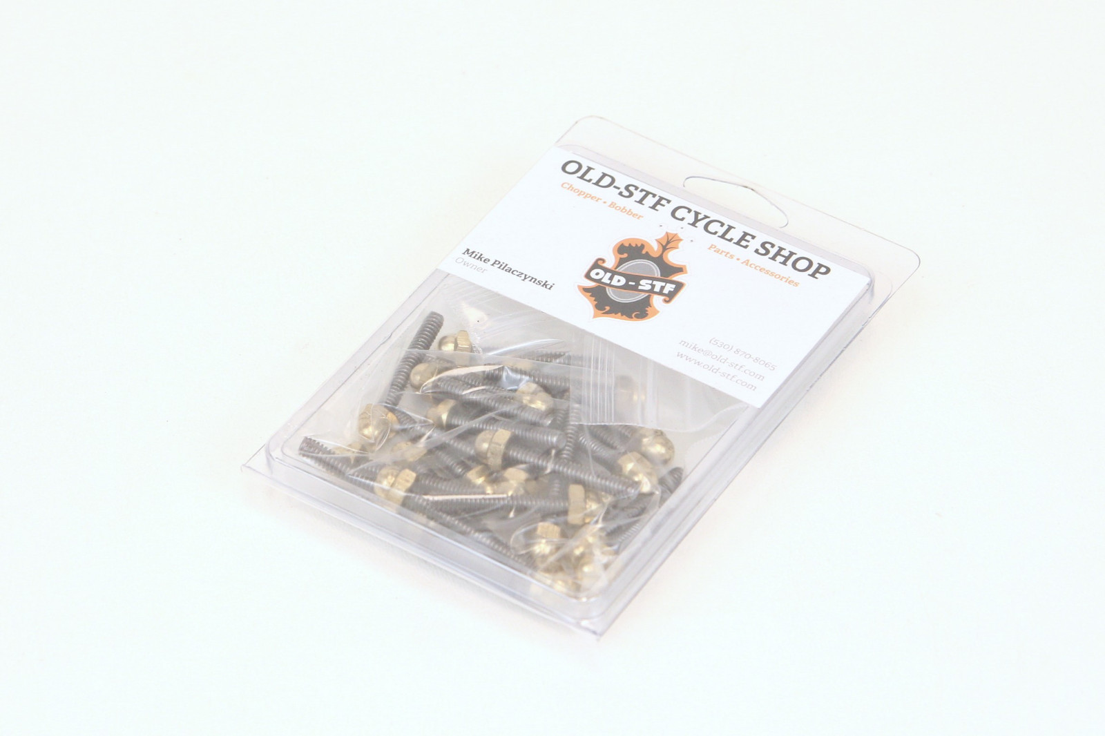 Old-Stf Harley Panhead rocker box cover brass acorn nut kit d ring hardware USA
