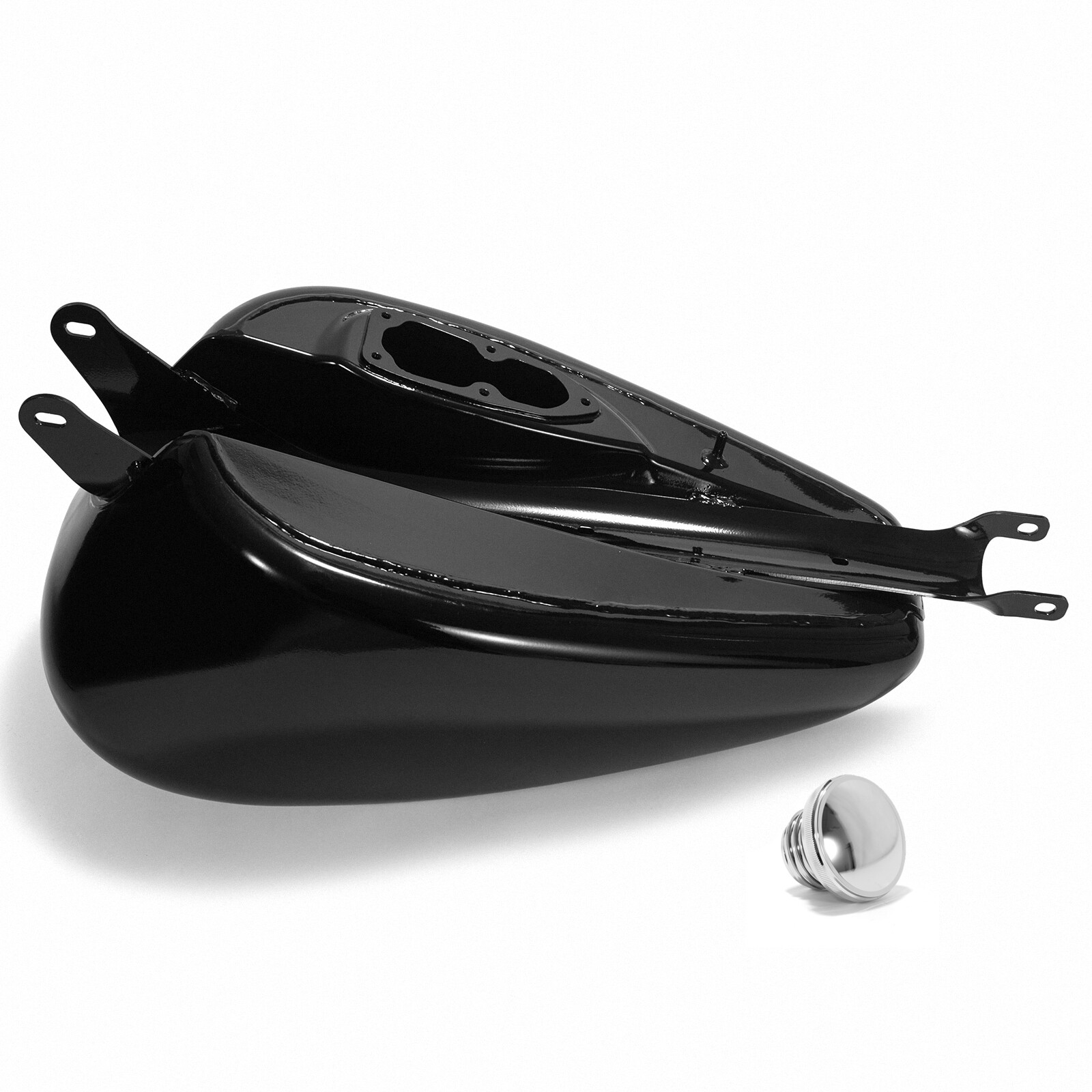 Gloss Black 16L 4.2 Gal Fuel Gas Tank For Harley Sportster 883 1200 XL 2007-Up