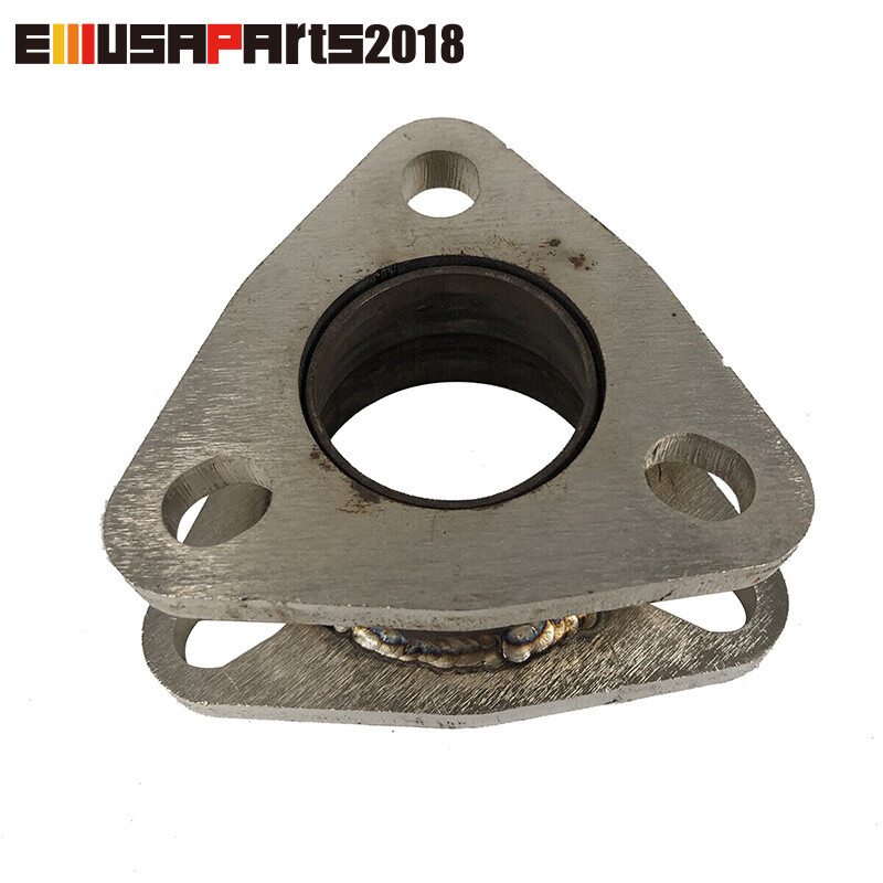 1x 2.5″ to 2″ 3 Bolt Exhaust Muffler Pipe Extension Flange Mild Steel 2″ Height