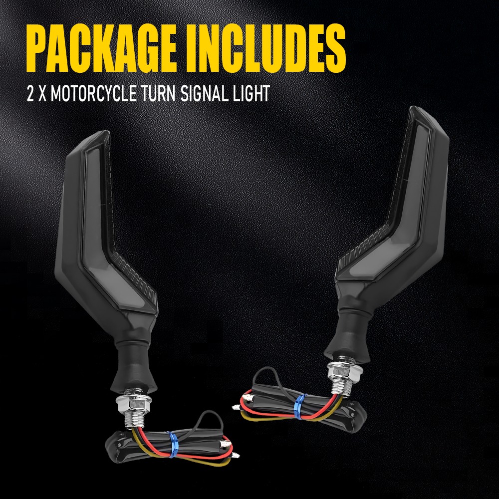 4PCS Universal LED Amber+Blue Motorcycle Turn Signal Indicator Light Blinker DRL