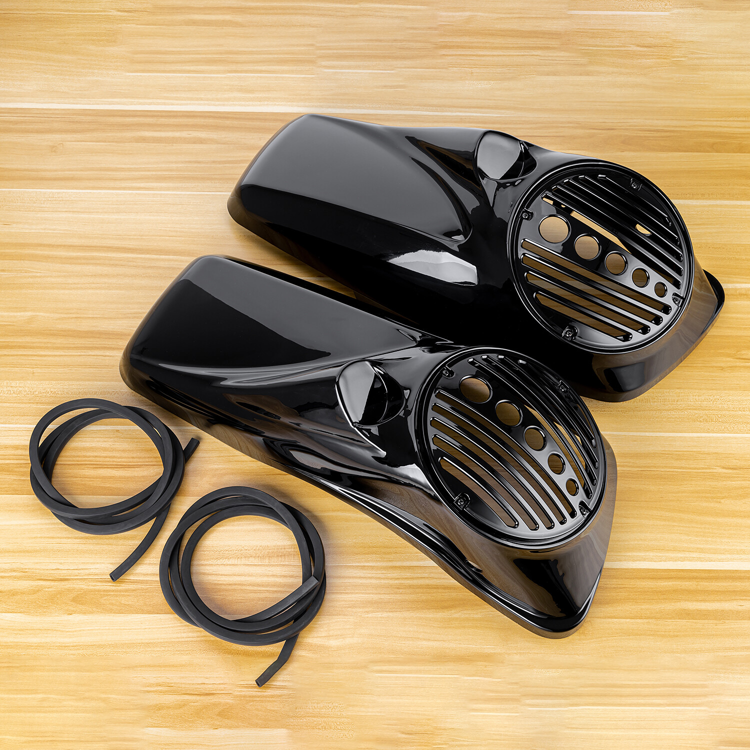 8inch Speaker Saddlebag Lids w/ Tweeter port For 14+ Harley Road King Road Glide