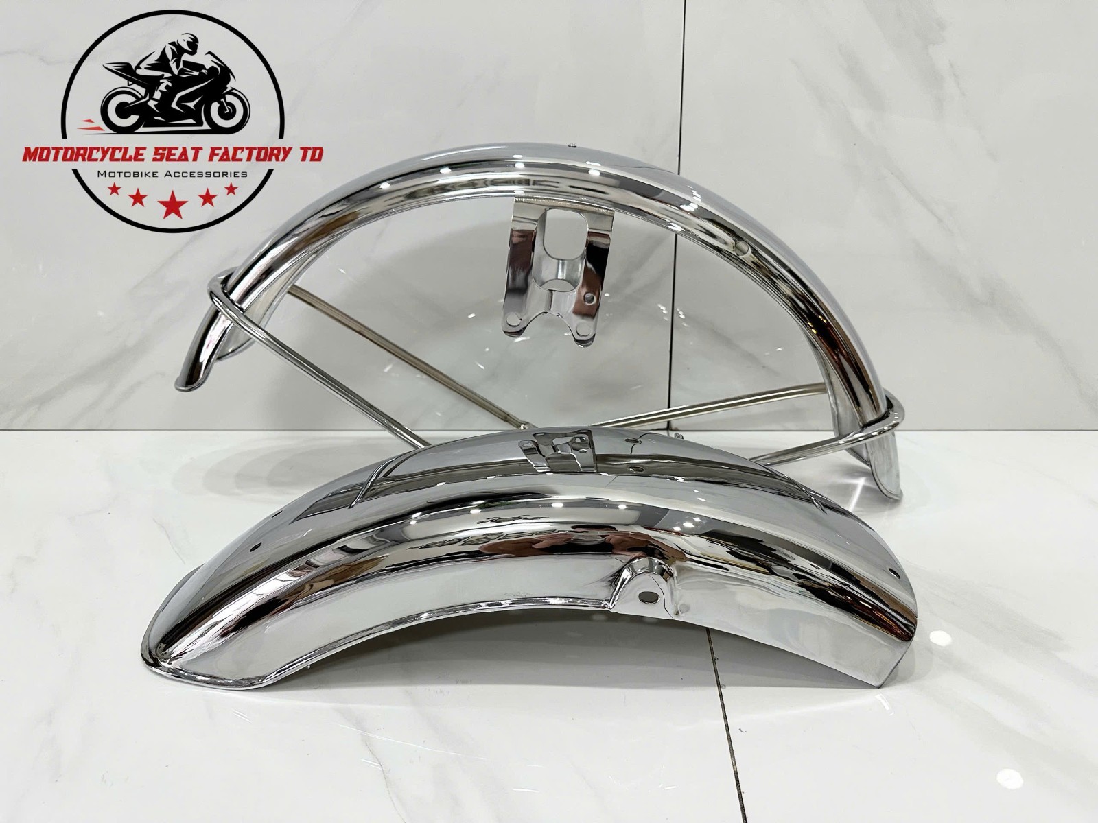Front &Rear Fender Set for Suzuki GT750 Chrome 53100-31702 Rep 63113-31000.72-77