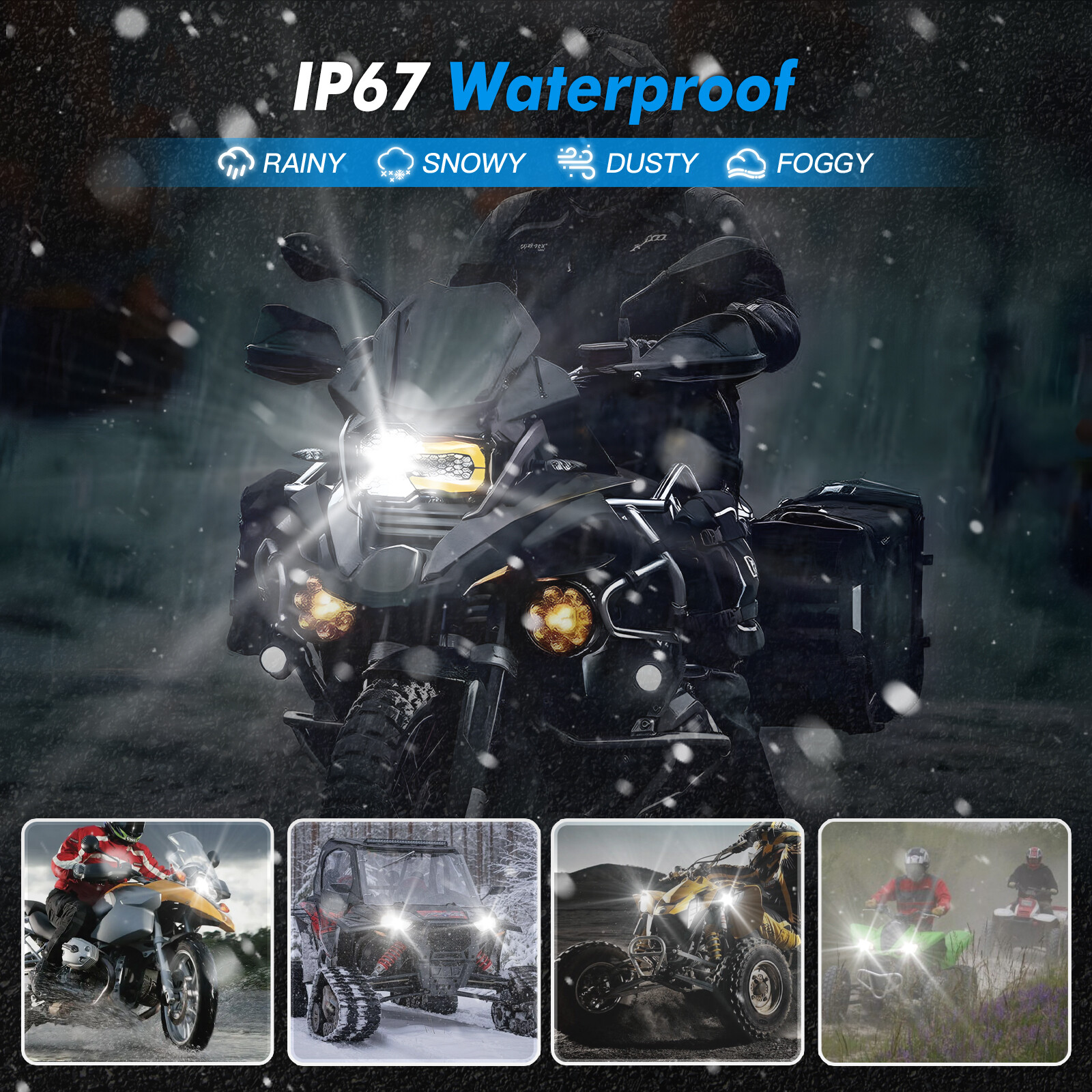 1x BA20D S2 LED Headlight Bulbs 6000K For KTM 125 SX 1994-2005 Bright Cold White