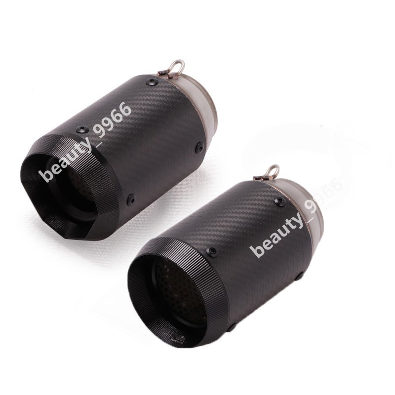 2″ Motorcycle Exhaust Tip Slip on 51mm Universal Muffler Pipe Short 160mm Carbon