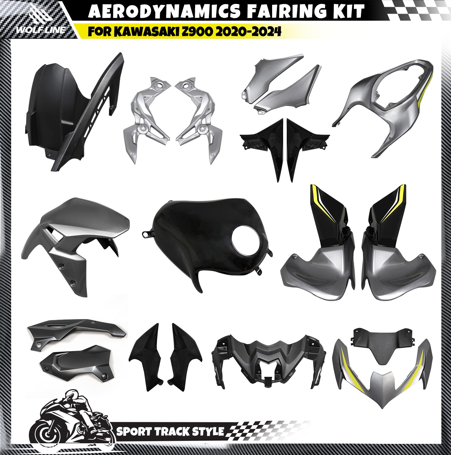WOLFLINE Fairing Kit For Kawasaki Z900 Z900SE 2020-2024 Bodywork ABS Plastic
