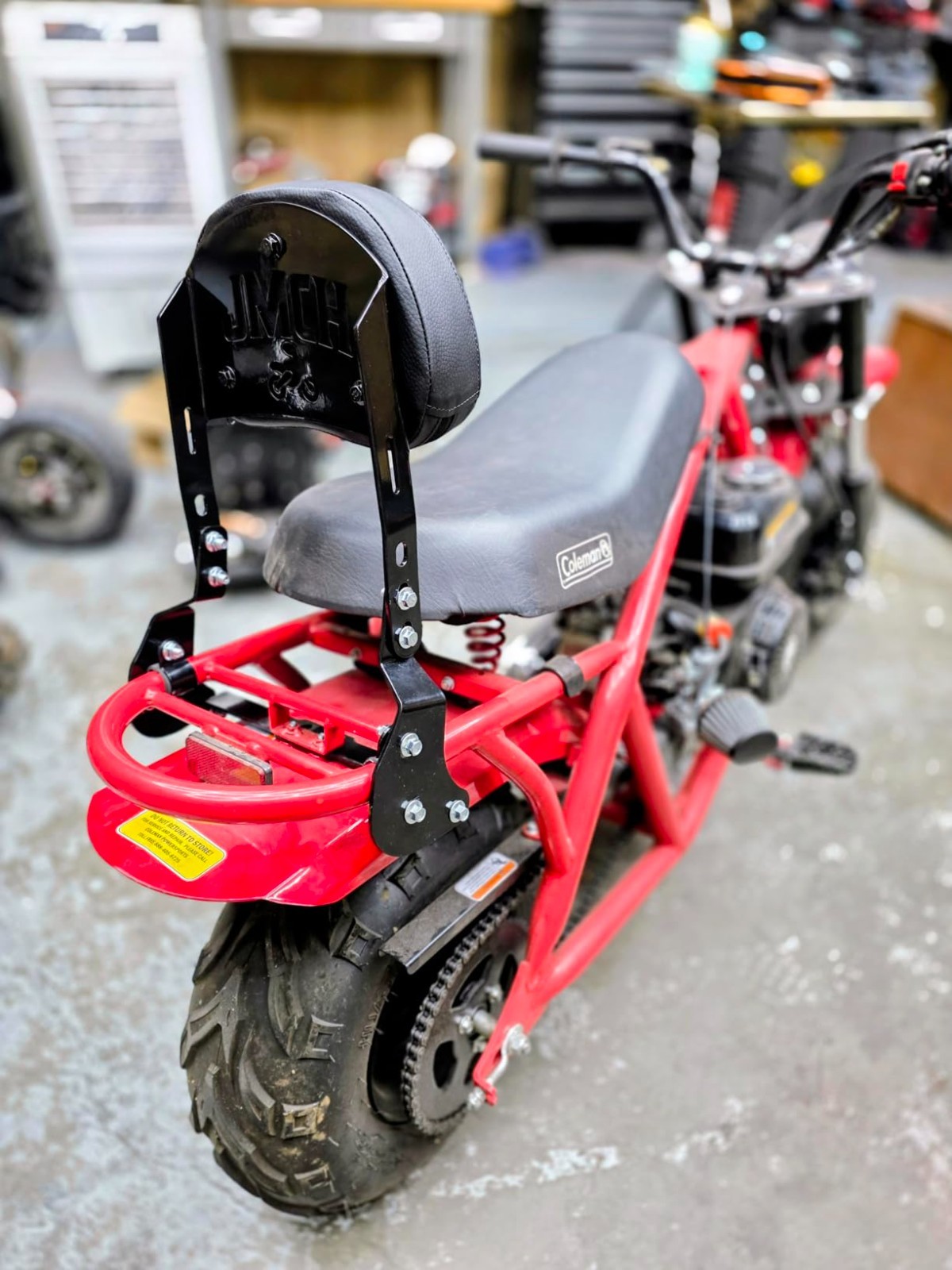 Mini Bike Backrest Sissy Bar Cushion Pad for Coleman B200 B200R B200RSV B200C