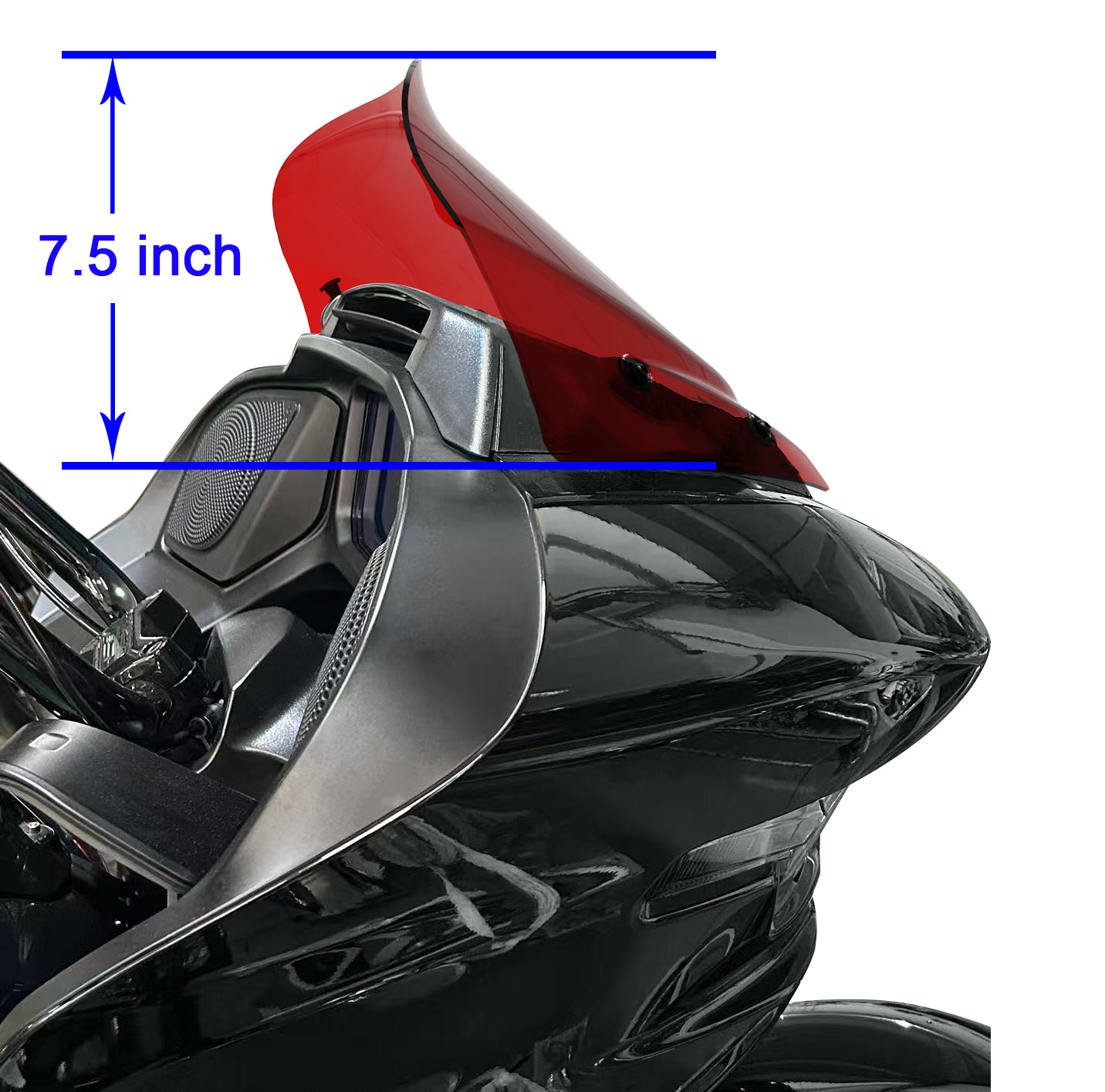 9.5″ Red Outer Fairing Windshield for Harley 2024-25 CVO Road Glide ST FLTRXSTSE