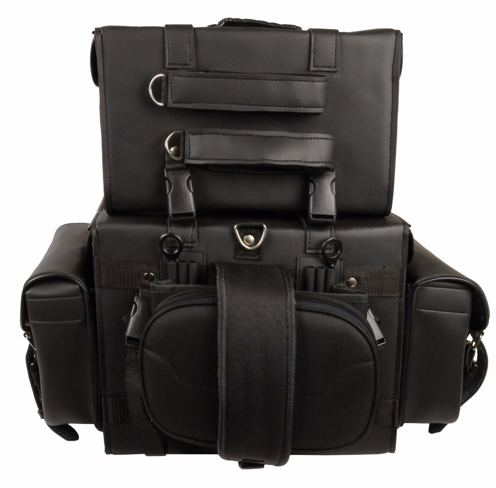Universal Fit Large 4 Piece Motorcycle Touring Pack w/ Barrel Bag & Gun Holster