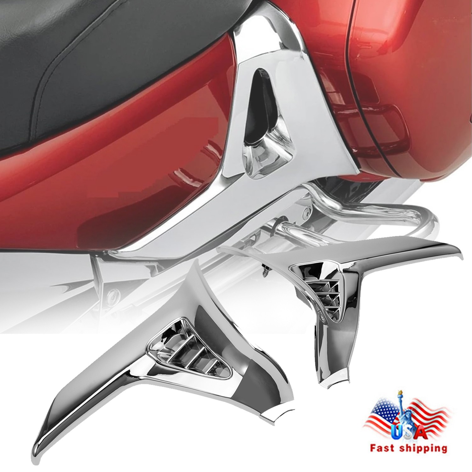Left & Right Parts Modified Triangle Cover For Honda GoldWing GL1800 2001-2011