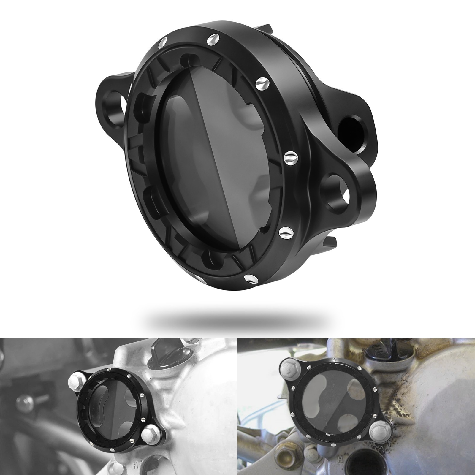For CRF450R 2002-2008 CRF450X 2005-2017 Black 3D CNC Engine Oil Filter Cover