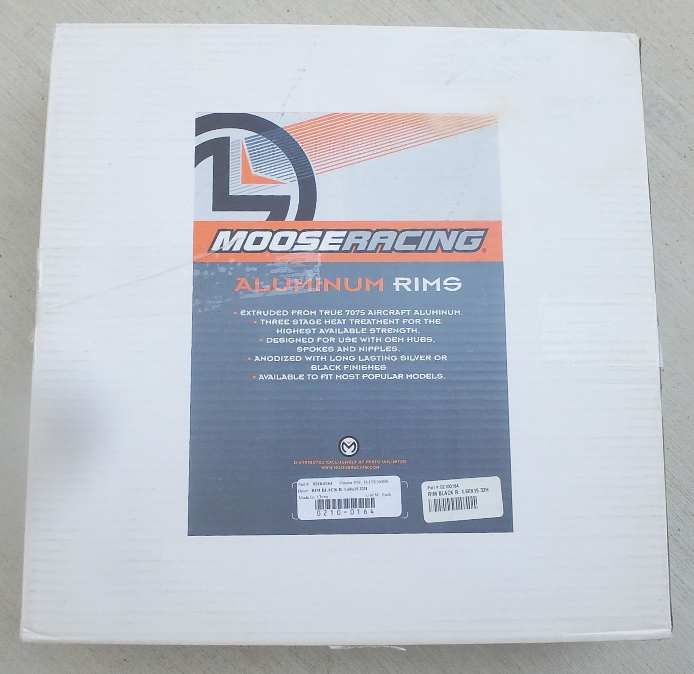 Aluminum Rear Rim 1.60×15 28 Holes by Moose Racing Black #0210-0164 – Fits KX80