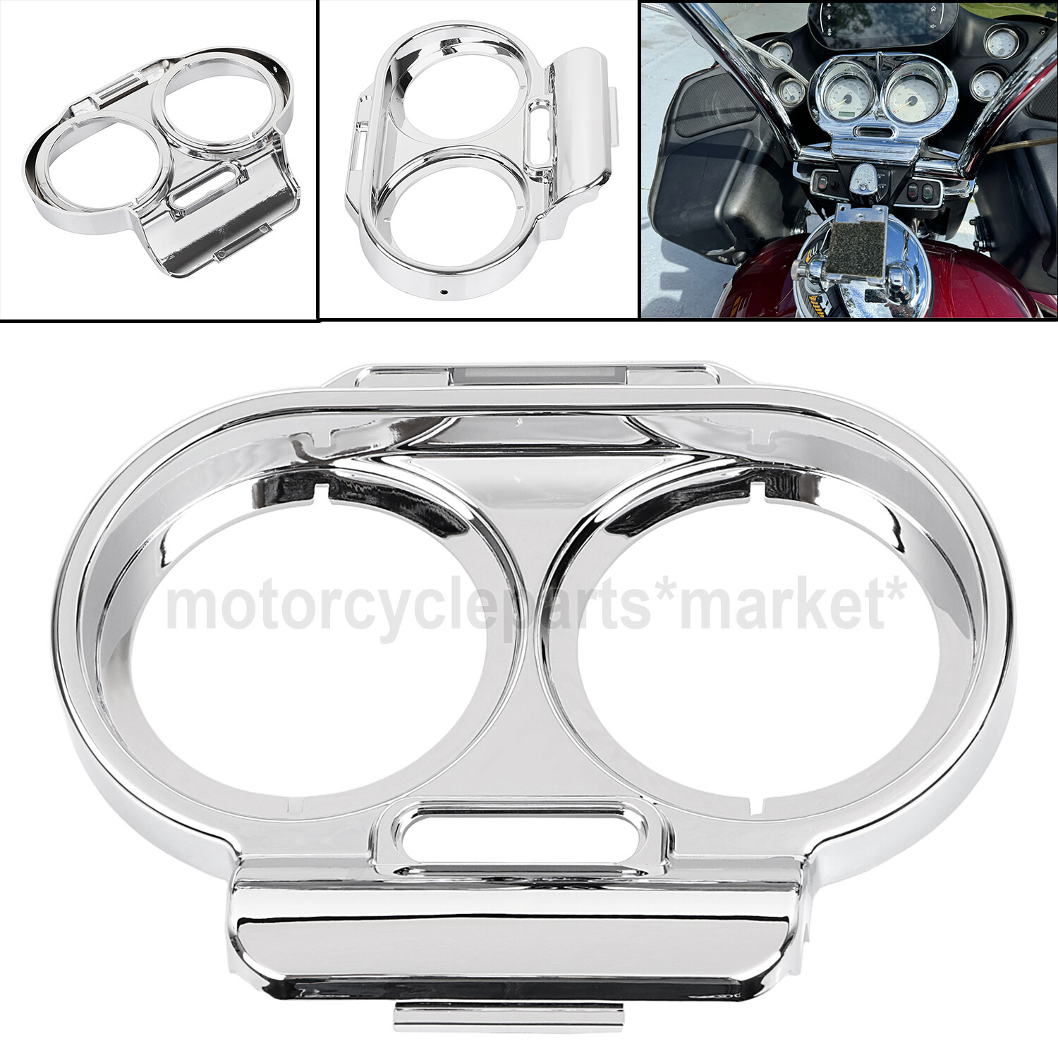 For Harley Road Glide 98-13 Gauge Cover Nacelle Housing Fairing Speedometer Trim