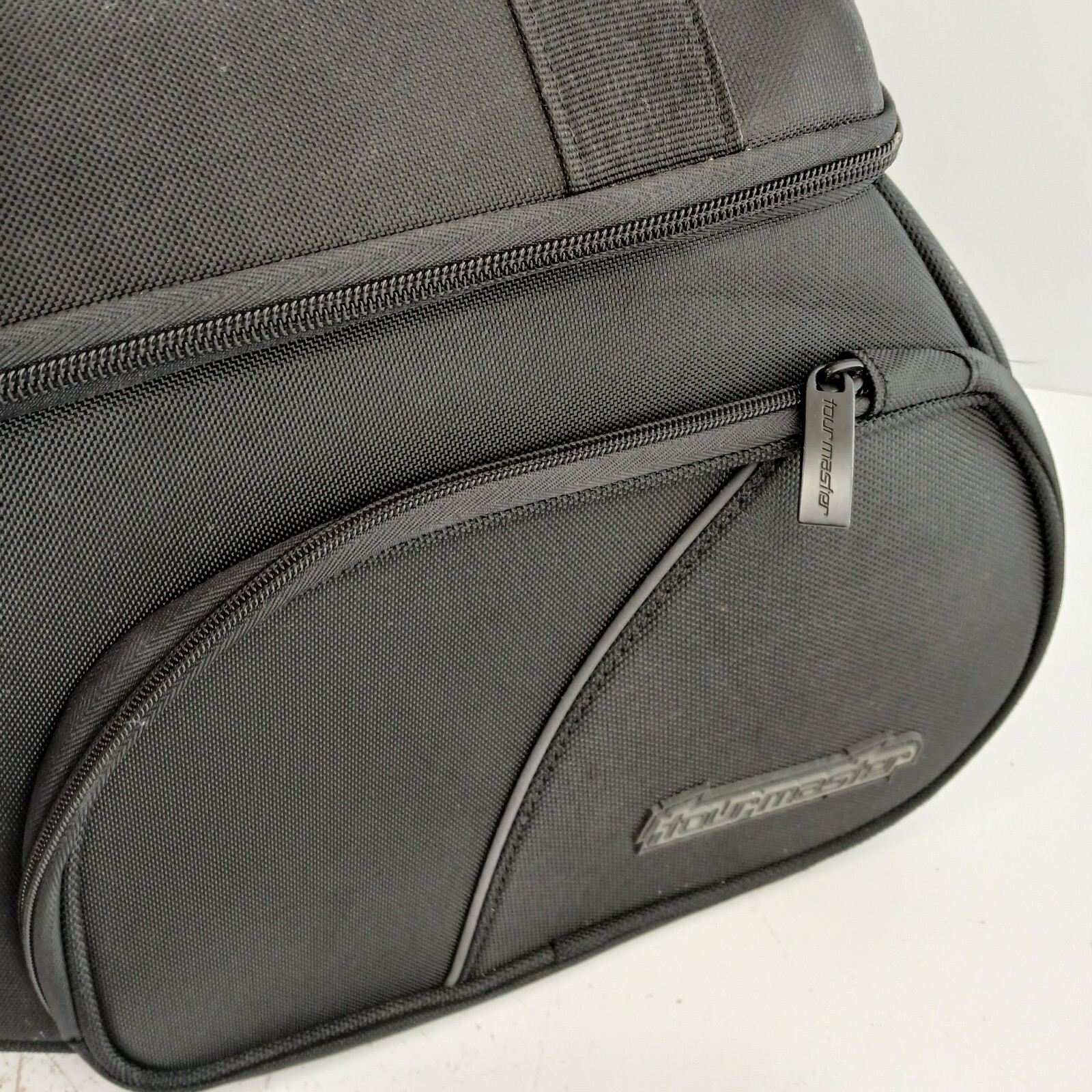 Tourmaster Motorcycle Saddlebags Black Nylon Expandable Soft Luggage ~ See Desc