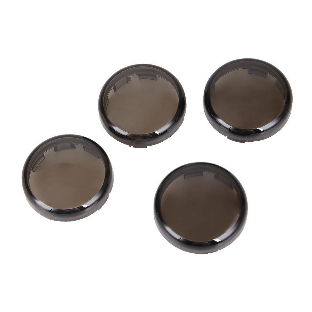 4pcs Smoke Turn Signal Lens Covers Kit Fit For Harley Bullet Dome Style Blinker