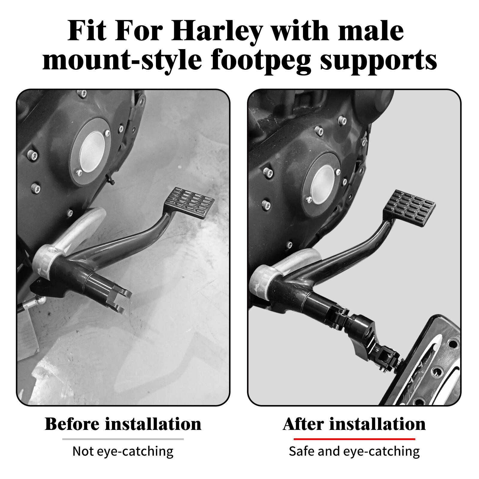 CNC Aluminum Foot Pegs Male Mount Extensions For Harley Touring Dyna Sportster