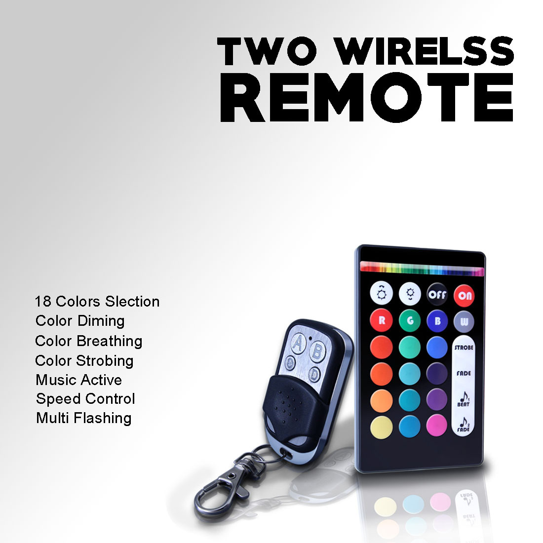 Motorcycle LED Light Kit Pod Multi-Color Accent Glow Neon Lights with 2 remotes