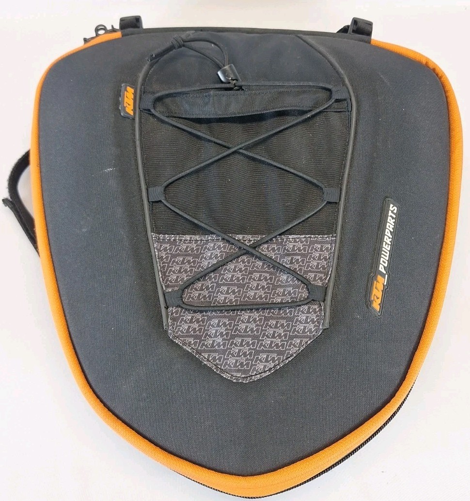KTM PowerParts Expandable Motorcycle Tail Bag Rear Storage Zip Semi Hard