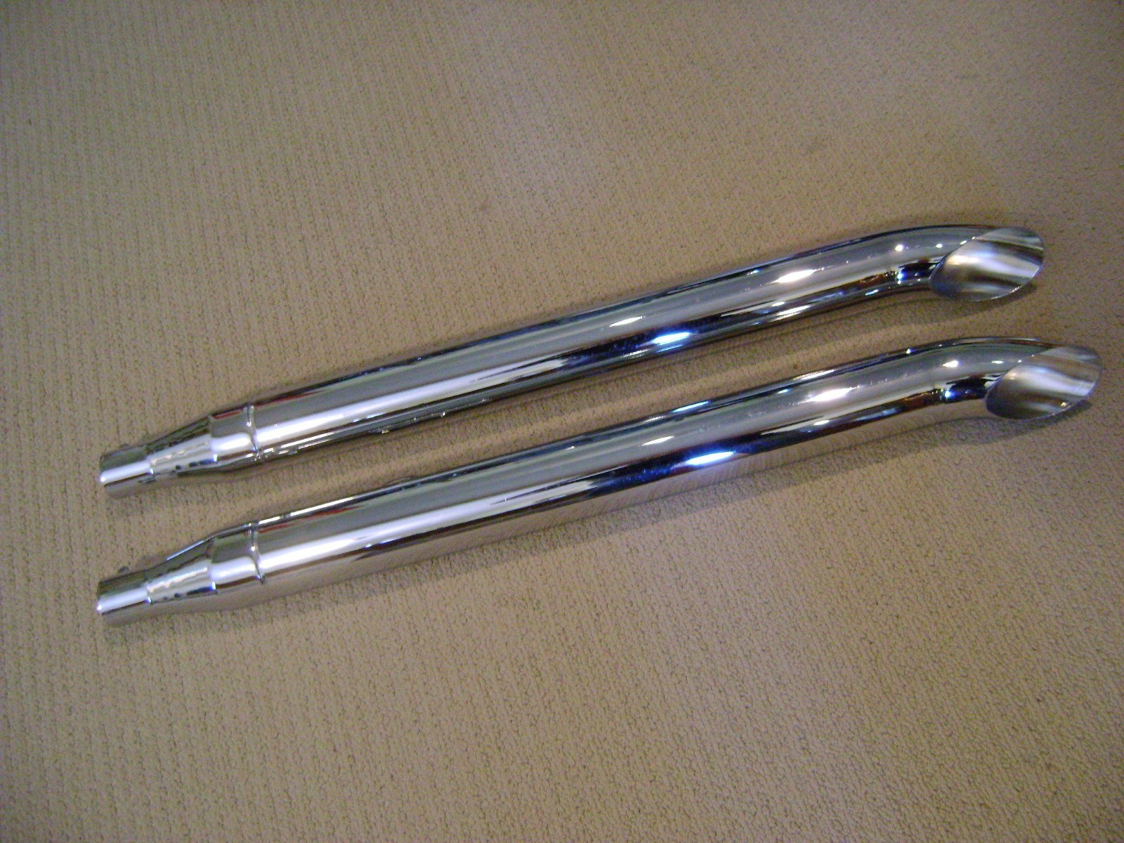 CUSTOM HARLEY SHOVELHEAD FLH DUAL MUFFLERS TURN OUT BRAND NEW