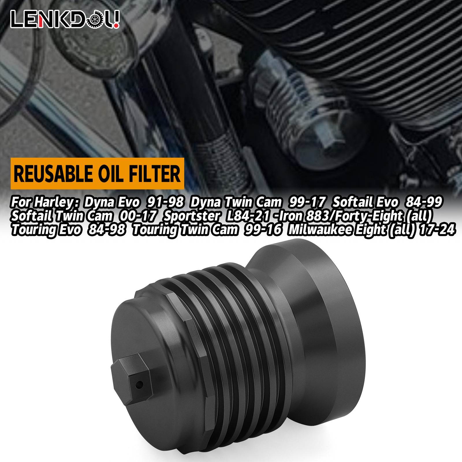 1PC Reusable Oil Filter Replacement Kit For Harley Twin Cam Evo Dyna Softail