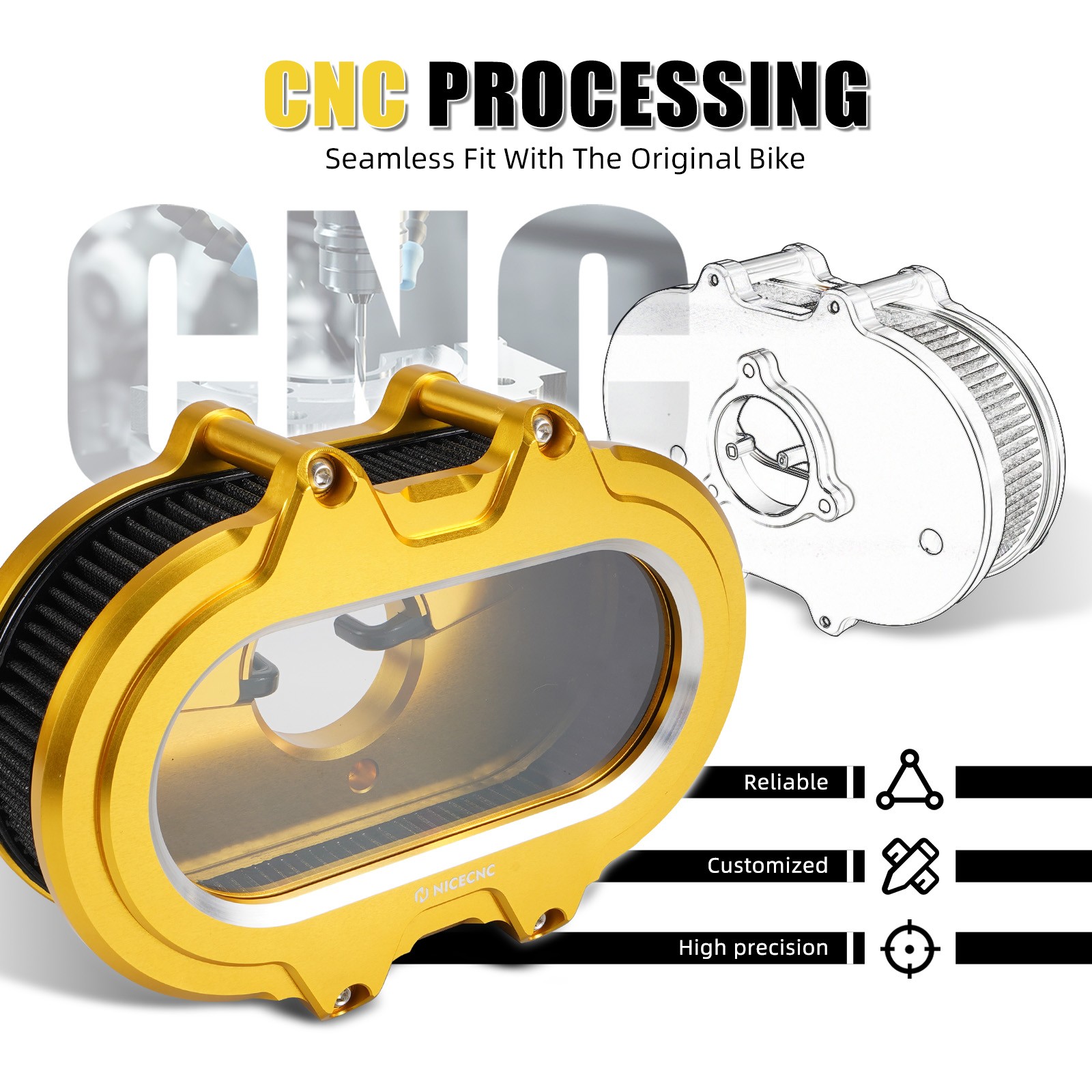 CNC Air Cleaner Intake Filter For Harley CVO Road Glide FLTRXSE Limited FLTRKSE