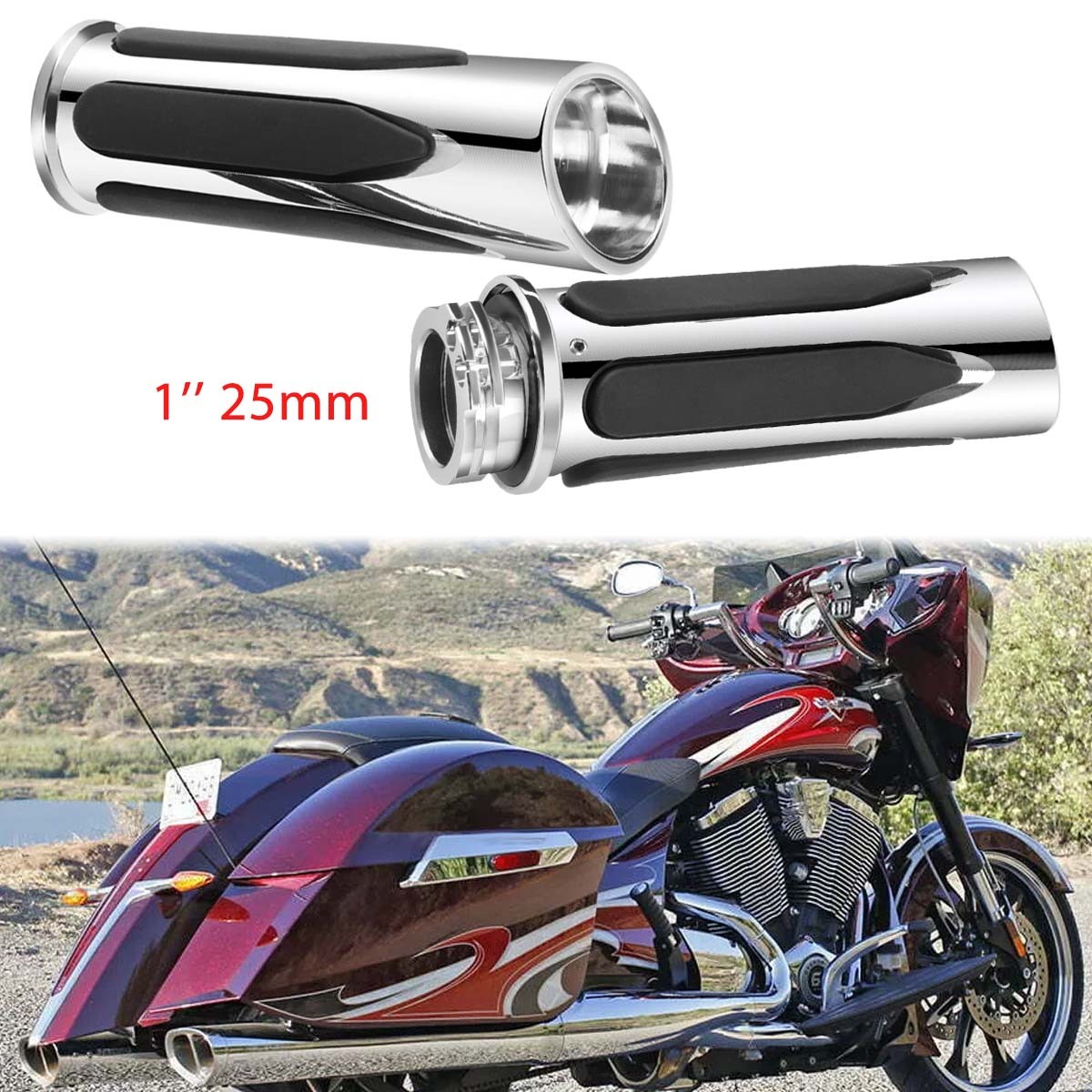 1″ Motorcycle Handlebar Hand Grips For Victory Ness Cross Country Magnum Vegas