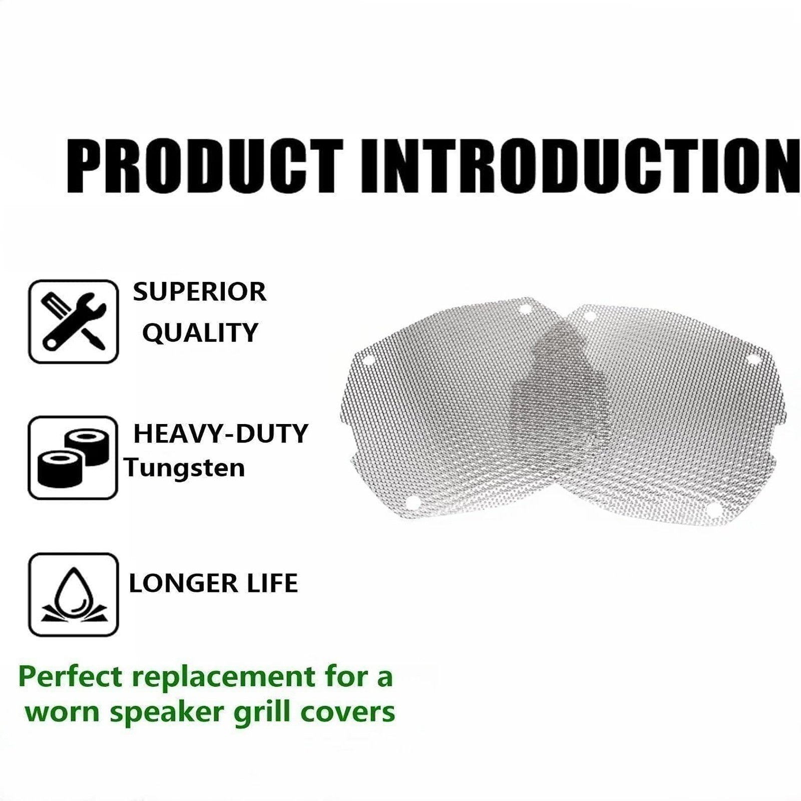Mesh SpeakerFront Grill Cover Panels Replacement For 1996-2013 Harley Touring