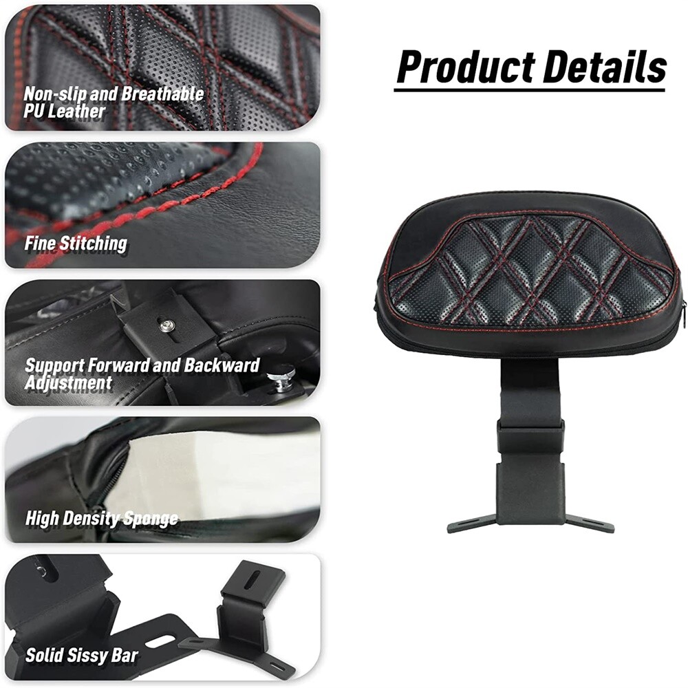 Front Driver Mid Cushion Backrest Pad For Harley CVO Road Glide FLTRXSE 2018-22