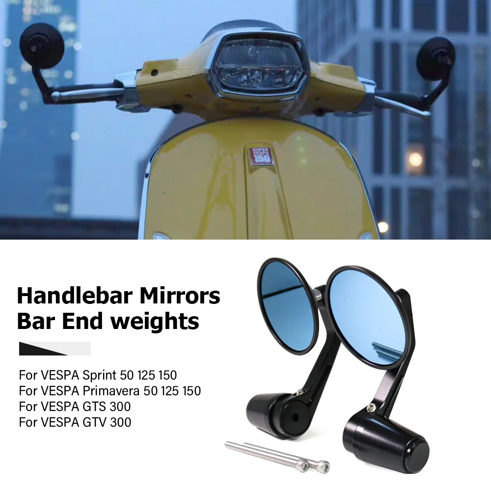 Rear View Mirrors Handlebar for VESPA Primavera Sprint 50 125 150 GTS GTV 300