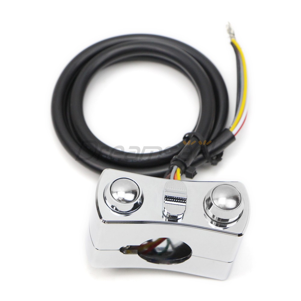 1” Handlebar Control Switch Button Horn Turn Signal Universal for Harley Chrome