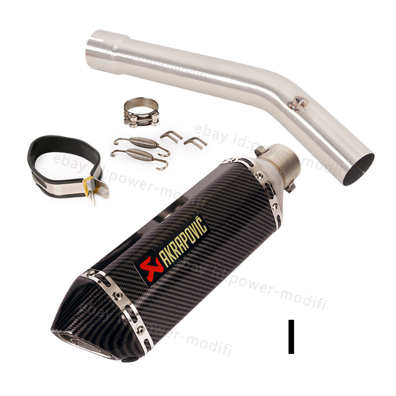 51mm For Yamaha YZF R6 1998-2005 Slip On Exhaust System Mid Pipe Black Muffler