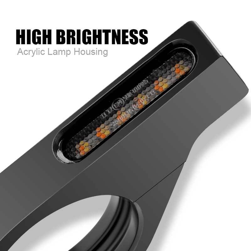 2x LED Motorcycle Turn Signal Blinkers Light 12V For 39-41mm Fork Mount Clamp