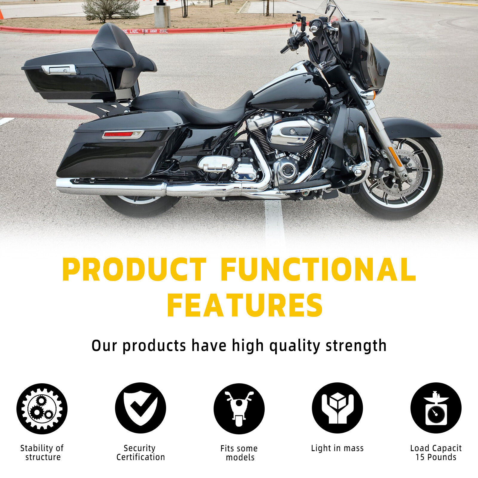 For Harley Touring 14-24 Quick Release Two-up Tour Pack Rack Mount Docking Kit