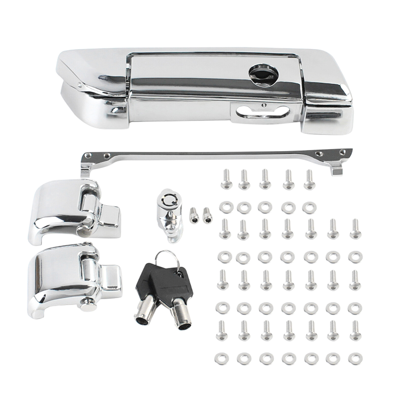 Chrome Pack Trunk Latches Key Hinges For Harley Tour Pak Touring FLT 2014-2024