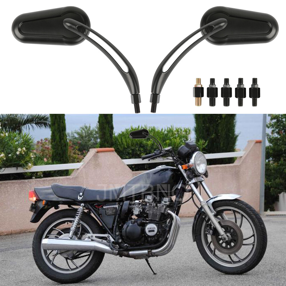 For Yamaha XJ 400 550 600 650 700 Black Motorcycle Rearview Side Mirrors 8/10mm