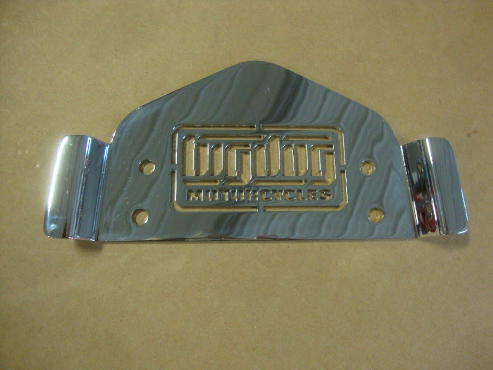BIG DOG MOTORCYCLES BLEM LOWBOY SISSY BAR BACKREST PLATE w/ LOGO OEM CHROME