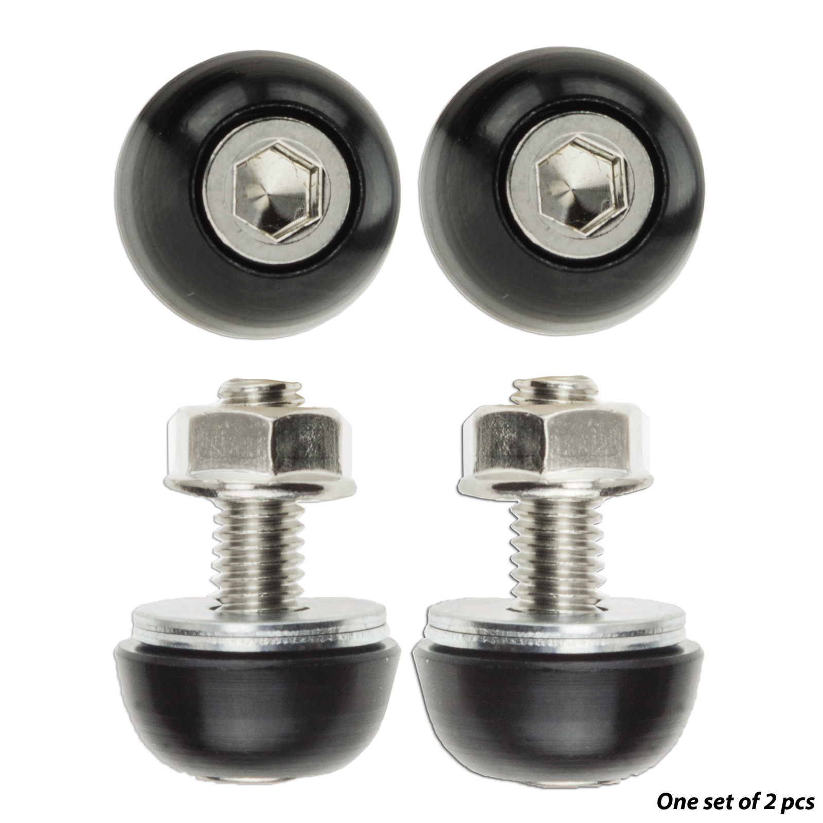 CNC Ring Black Motorcycle Car License Plate Bolt Stud