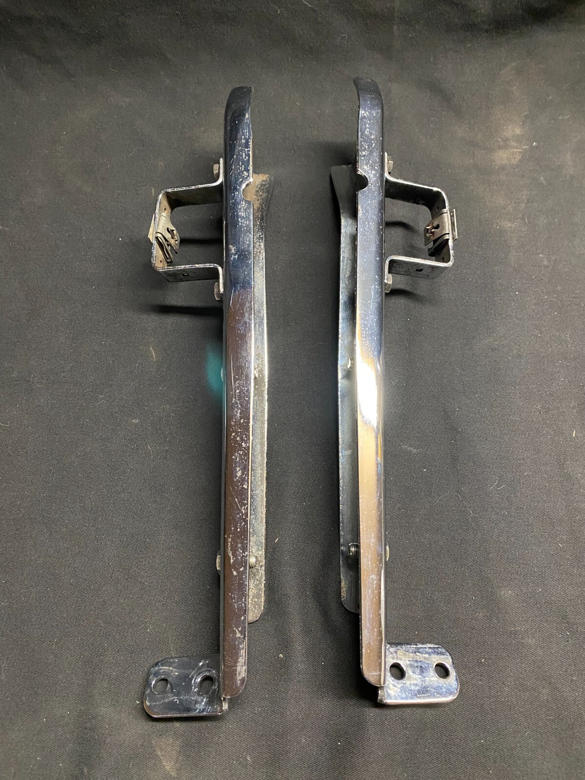 Chrome Left & Right Saddlebag Rail Support Brackets OEM Harley Touring 1985-2008