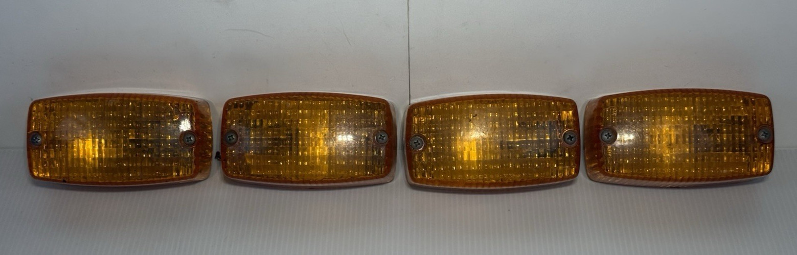 (4x)Vintage Peterson PM Amber Lens Cover+Light Complete SAE-IPRST-79-DOT, 306-25