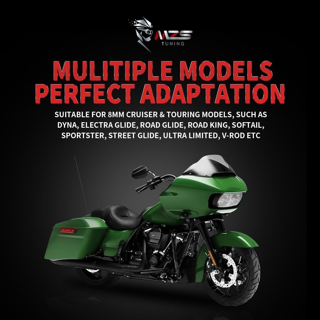 Adjustable M8 Black Motorcycle Mirrors – 360 Degree Vision for Sportster & Ro…