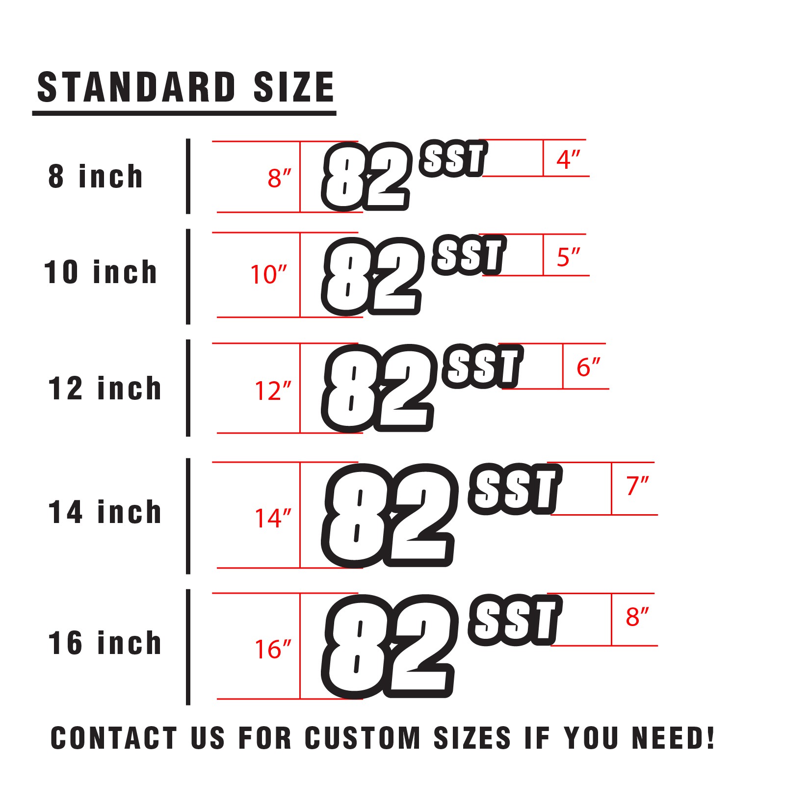 Custom SCCA Autocross Number Class Sticker Magnet Glossy Matte 02 Black Outline