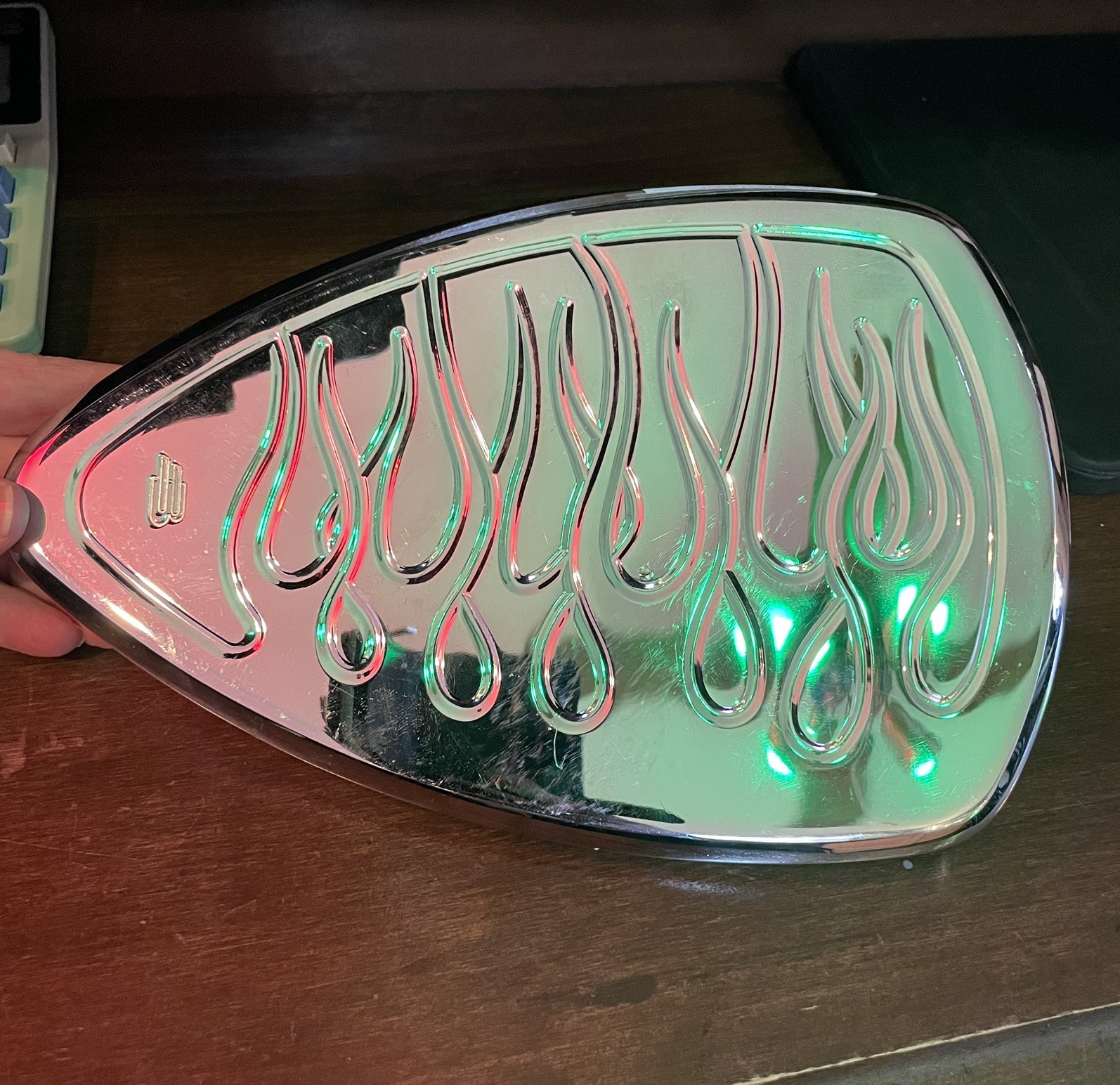 Baron? Custom Accessories Flame Air Cleaner Cover Chrome Motorcycle Part