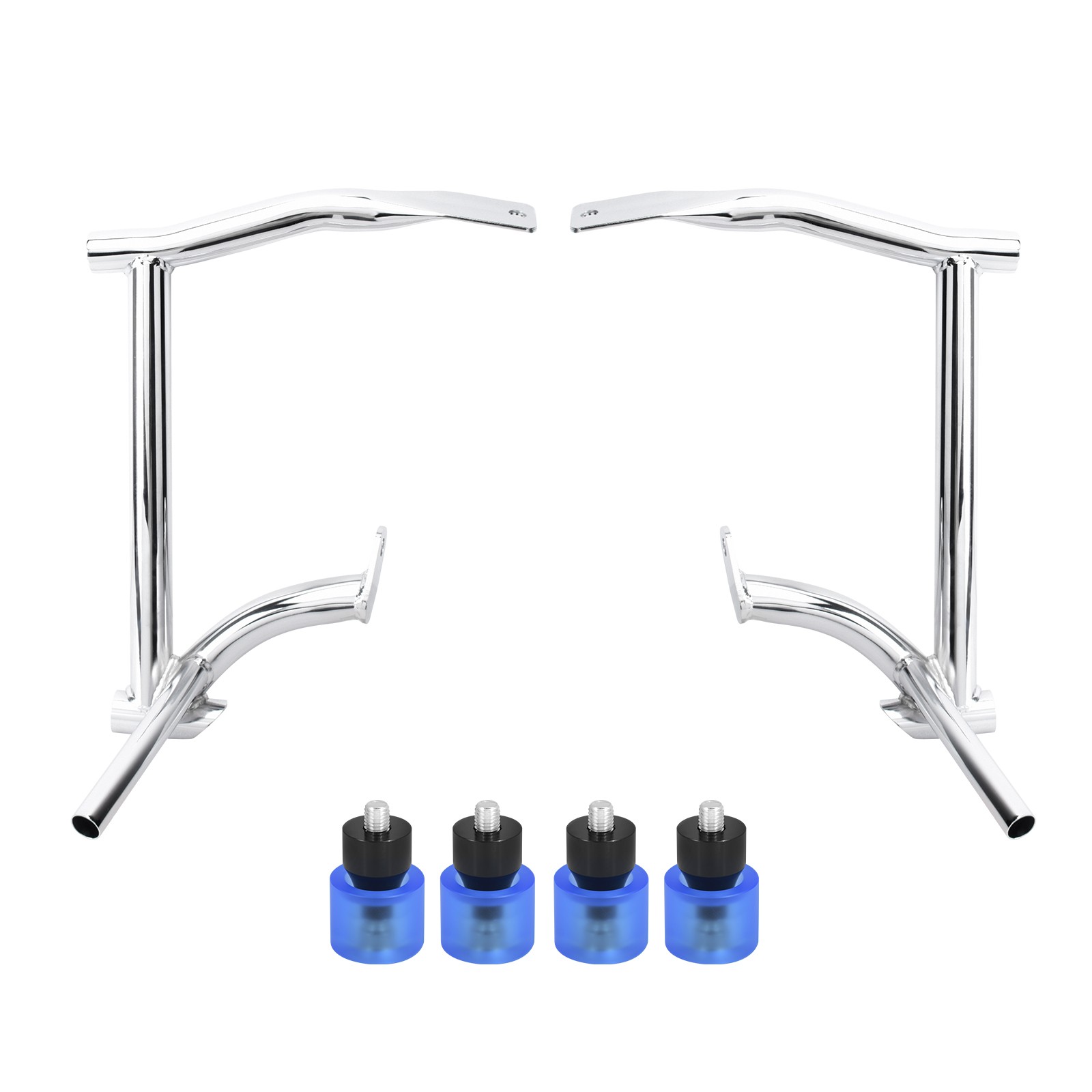 Chrome Saddlebag Bracket Crash Guard Bar w/ Guard Balls For Harley Touring 09-25