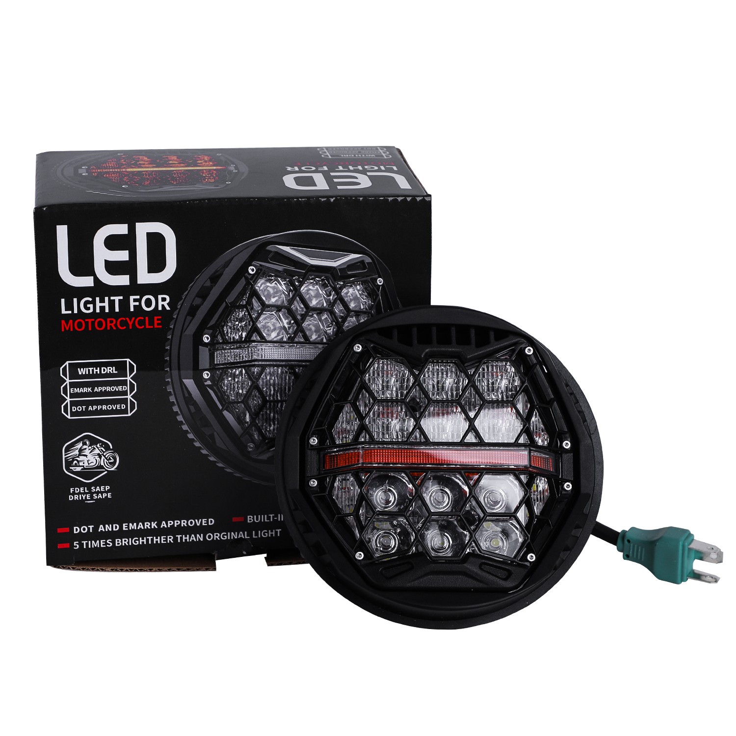 DOT SAE 5.75 Inch LED-Headlight Assembly DRL For Harley Sportster XL883 XL1200