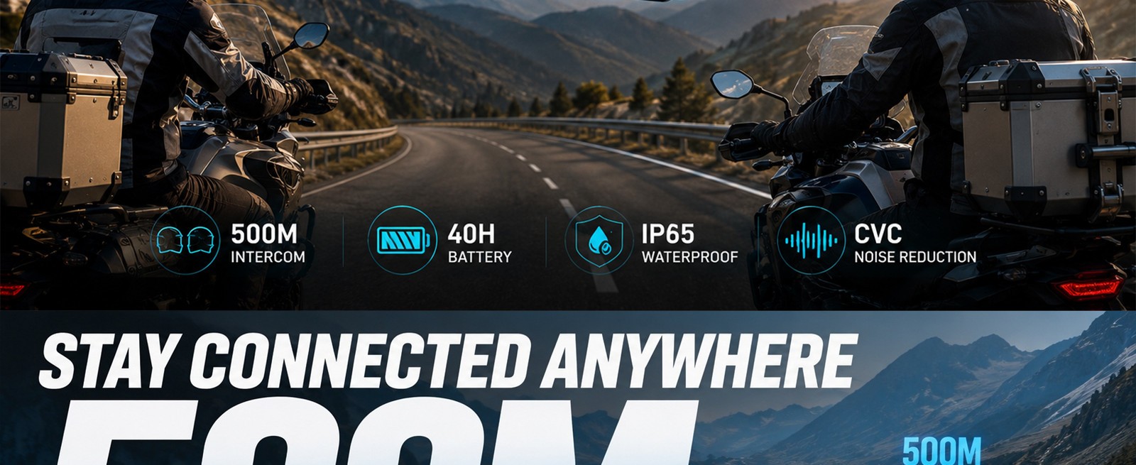 Motorcycle Helmet Speakers, IP65 Waterproof Motorcycle Helmet Bluetooth Wireless