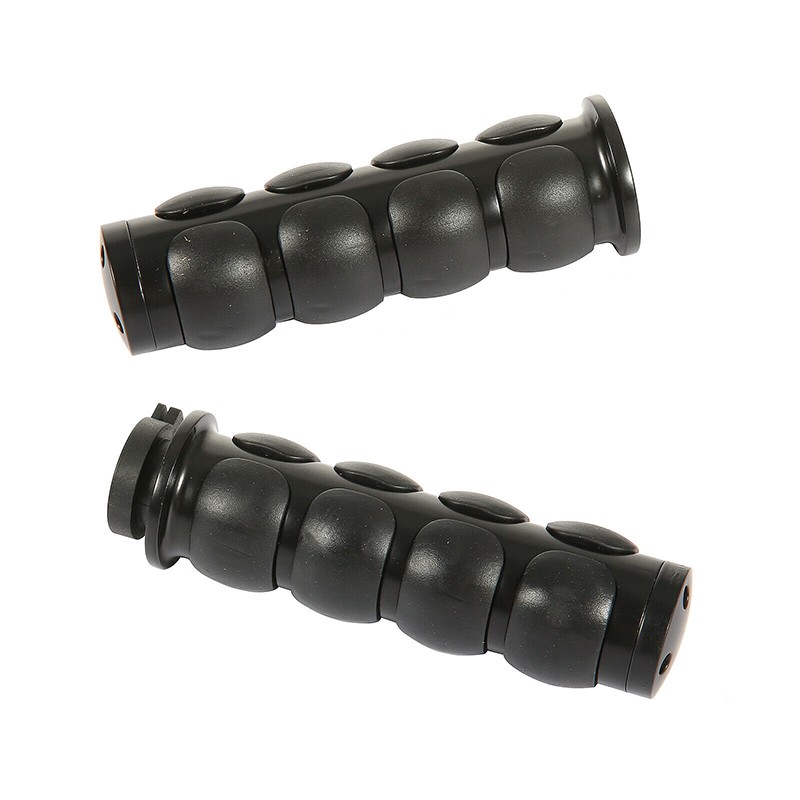 1 Inch Handlebar Hand Grips Black CNC Aluminum Pair For Harley Cruiser New