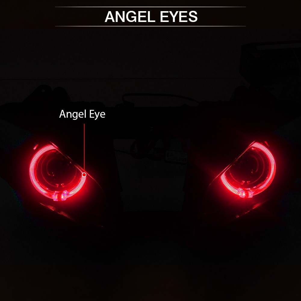 Fully HID Headlight Assembly Red Angel Eyes Headlamp For Yamaha YZF R6 2006-2007