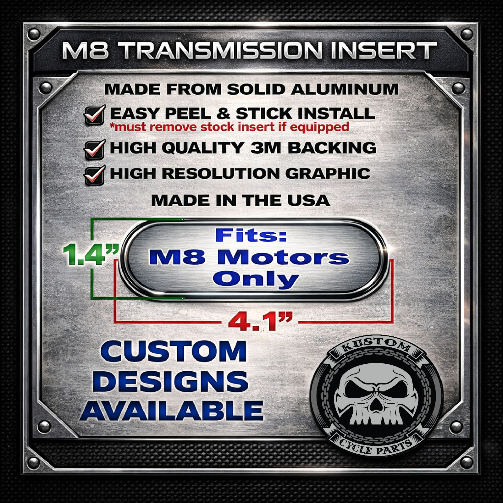 Custom Photo – Image M8 Transmission Cover Insert. Fits Harley Davidson M8 Motor