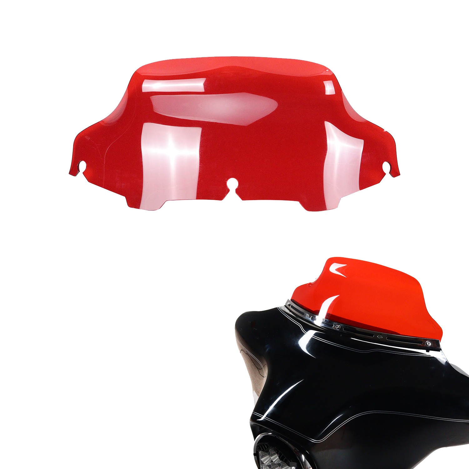 8.0″ Red Windshield for Harley 1996-13 Street Glide Electra Glide FLHTCUTG FLHTK