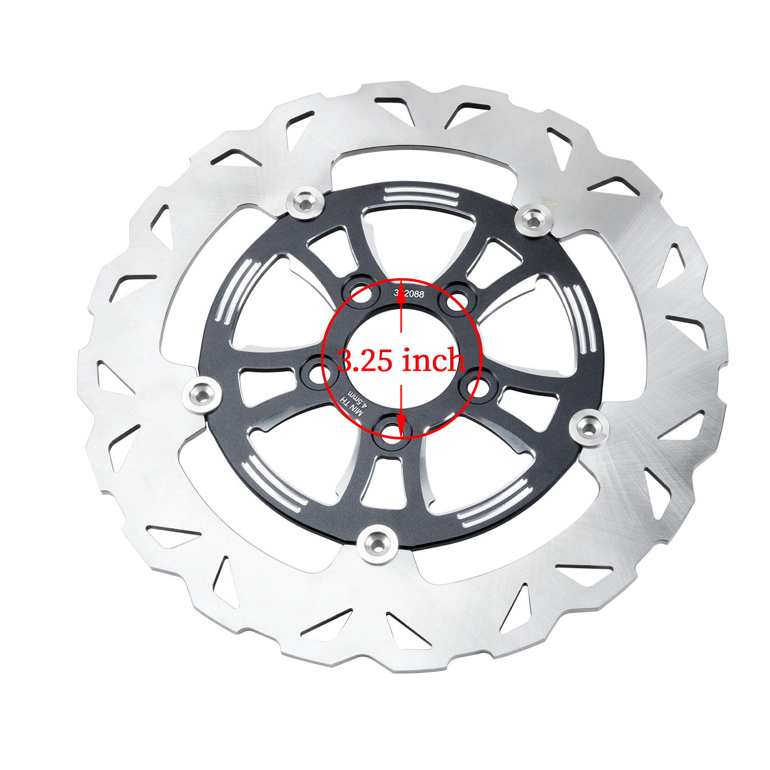 1 Set 12.6” Floating Black Front Brake Rotor for Harley 2024-later FLHX FLTRX