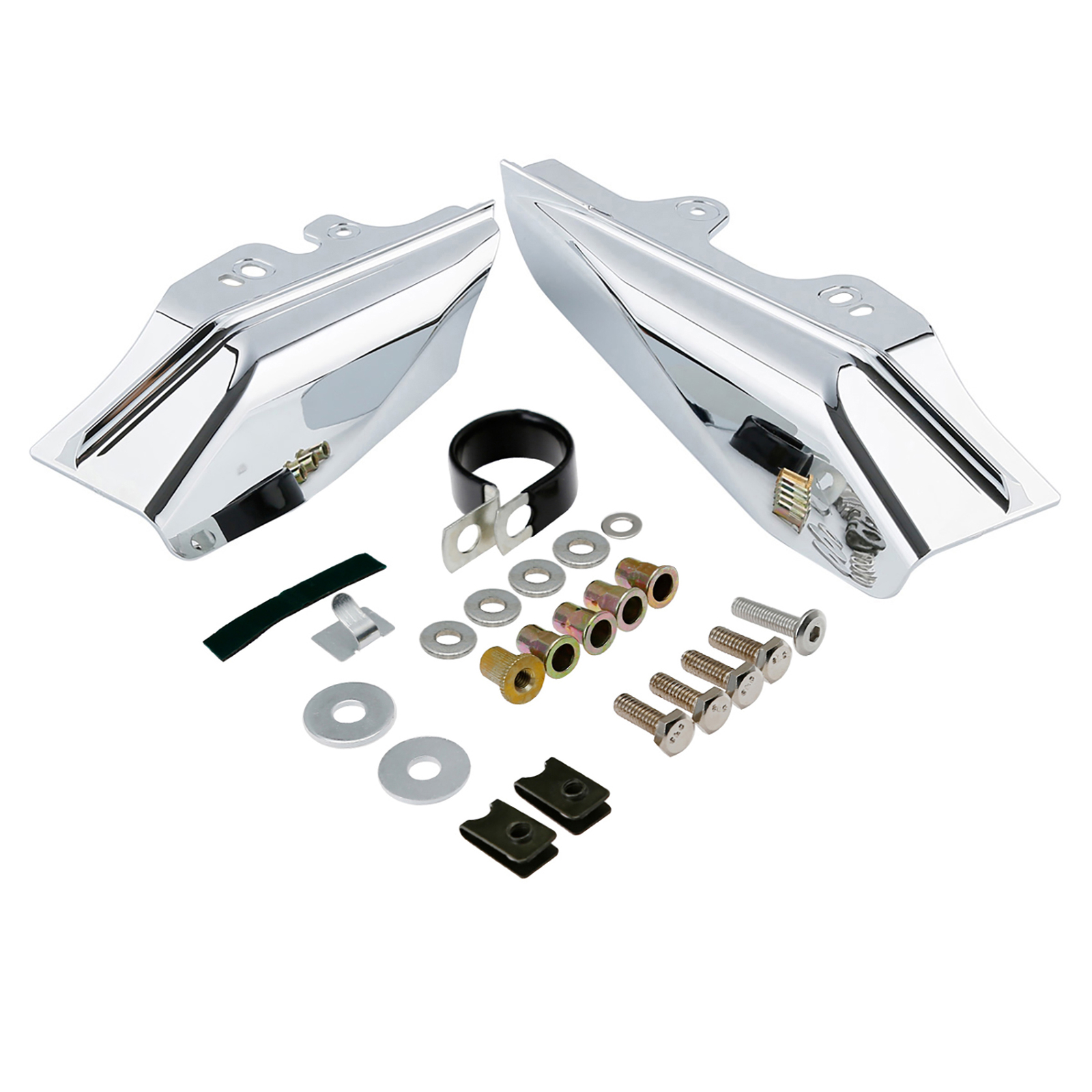 Chrome Mid-Frame Air Deflector Heat Shield Cover Fit For Harley Touring 01-08